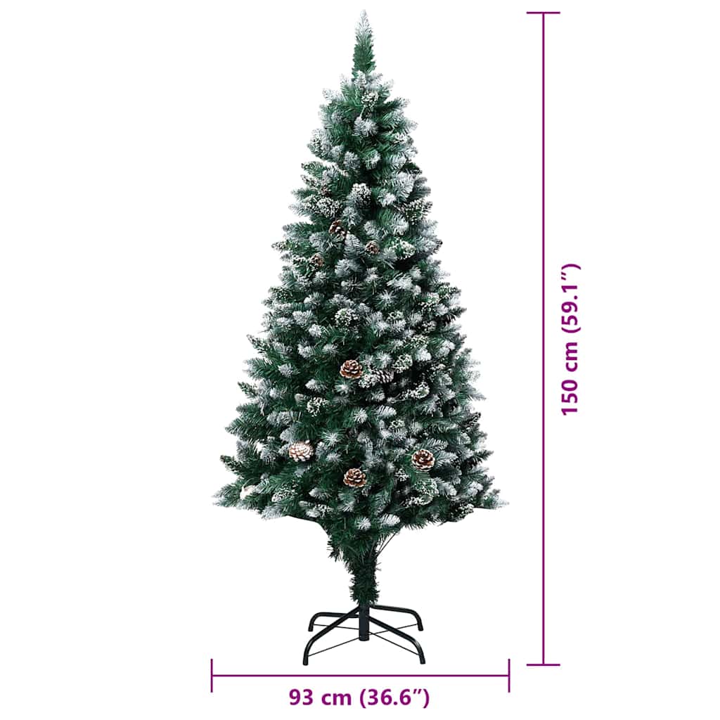 Künstlicher Weihnachtsbaum mit 150 LEDs mit Ständer Grün 150 cm