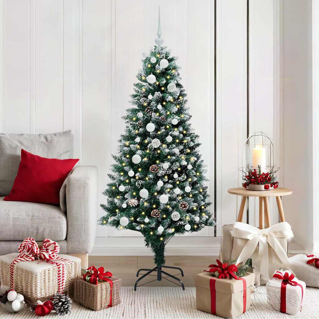 Künstlicher Weihnachtsbaum mit 150 LEDs mit Ständer Grün 150 cm