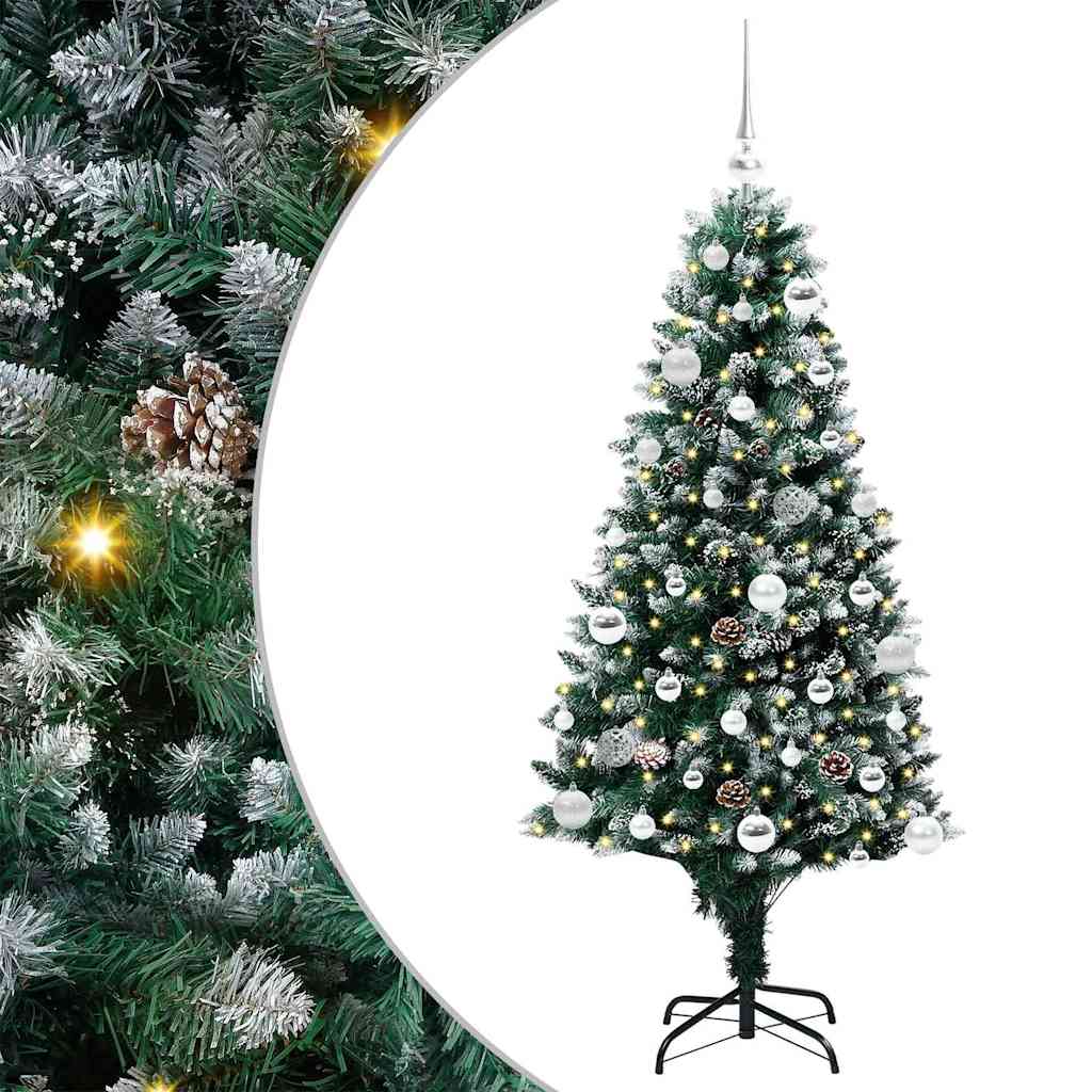 Künstlicher Weihnachtsbaum mit 150 LEDs mit Ständer Grün 150 cm