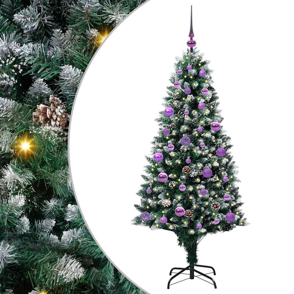 Künstlicher Weihnachtsbaum mit 150 LEDs mit Ständer Grün 150 cm