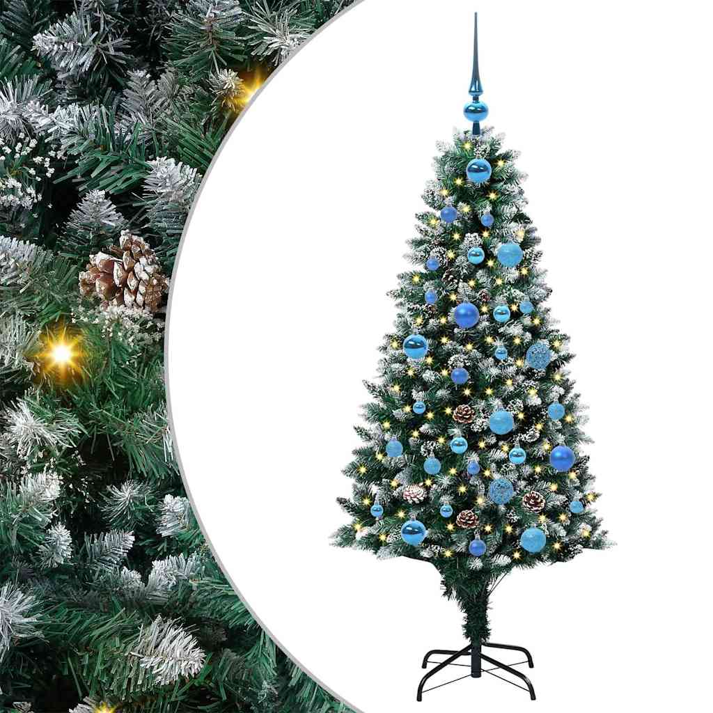 Künstlicher Weihnachtsbaum mit 150 LEDs mit Ständer Grün 150 cm
