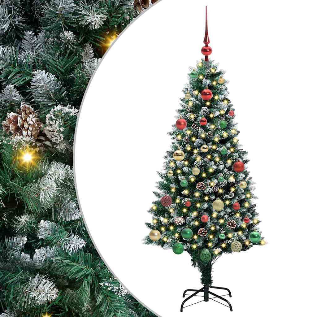 Künstlicher Weihnachtsbaum mit 150 LEDs mit Ständer Grün 150 cm