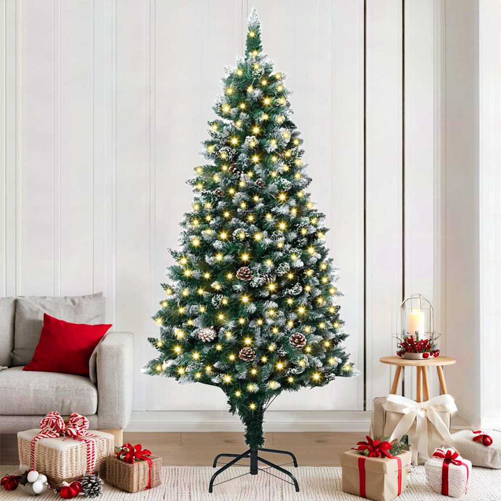 Weihnachtsbaum mit LED-Beleuchtung Grün und Weiß 180 cm