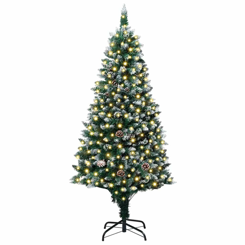 Weihnachtsbaum mit LED-Beleuchtung Grün und Weiß 180 cm