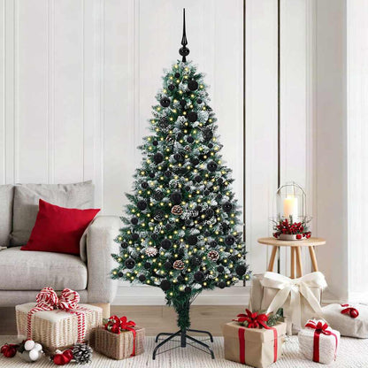 Weihnachtsbaum mit LED-Beleuchtung Grün und Weiß 180 cm