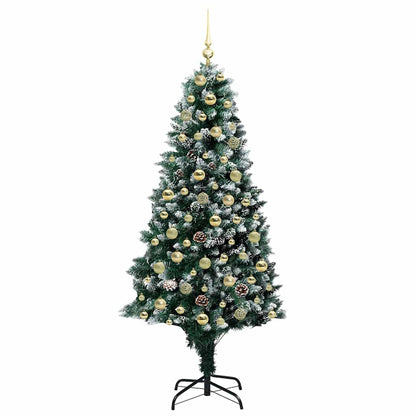 Weihnachtsbaum mit LED-Beleuchtung Grün und Weiß 180 cm