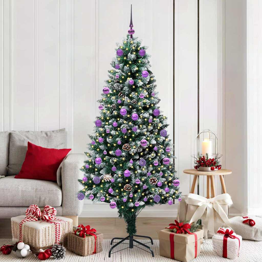 Weihnachtsbaum mit LED-Beleuchtung Grün und Weiß 180 cm