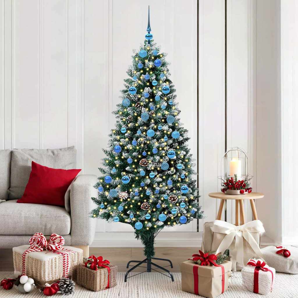 Weihnachtsbaum mit LED-Beleuchtung Grün und Weiß 180 cm