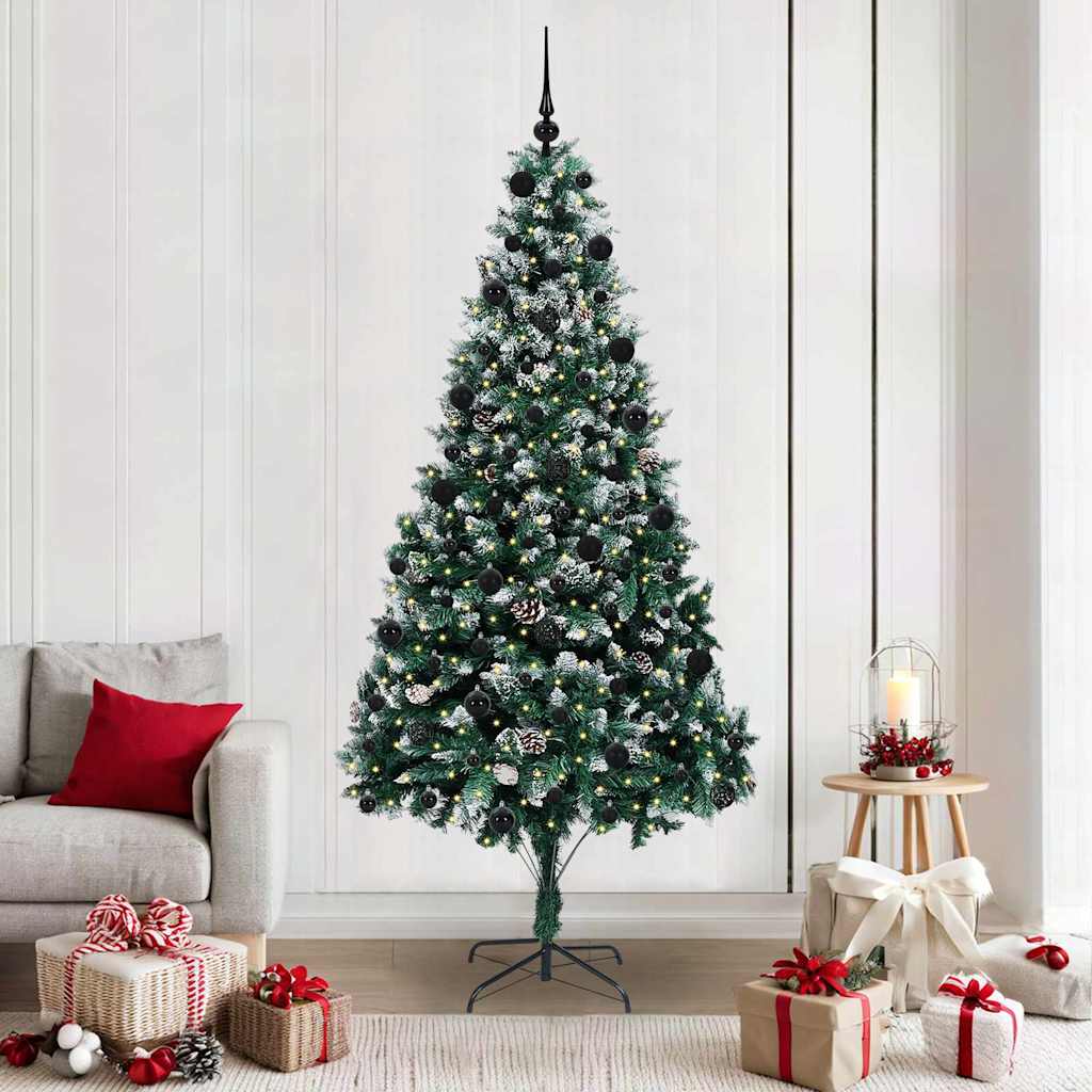 Künstlicher Weihnachtsbaum mit 300 LEDs mit Ständer Grün 210 cm