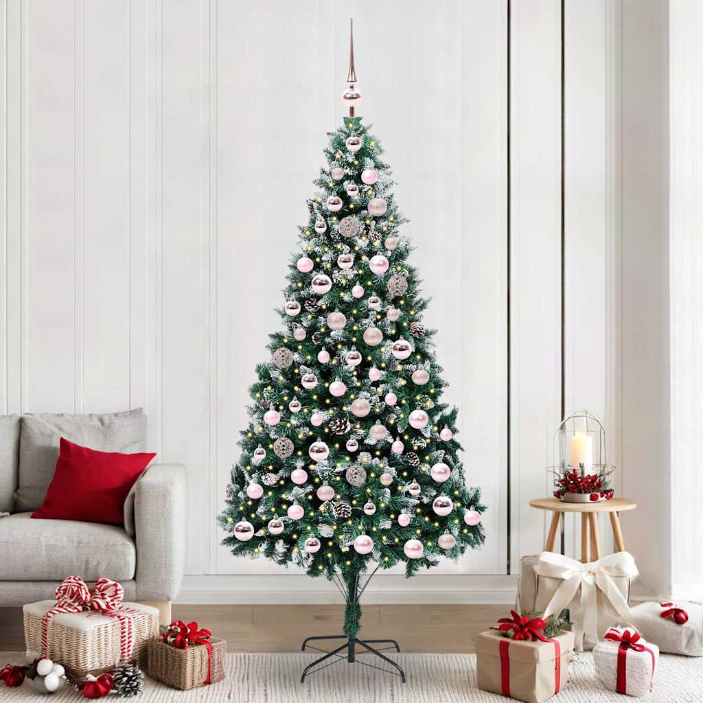 Künstlicher Weihnachtsbaum mit 300 LEDs mit Ständer Grün 210 cm