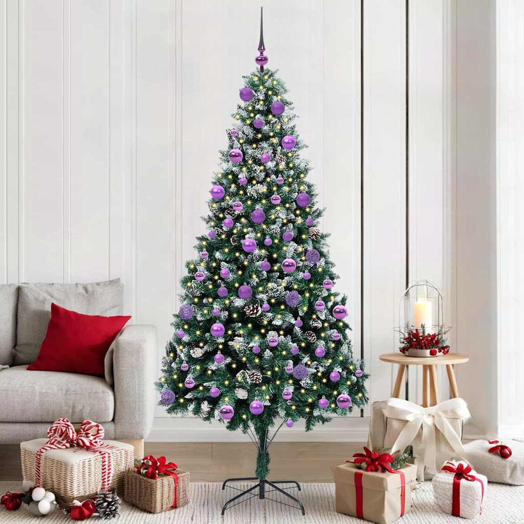 Künstlicher Weihnachtsbaum mit 300 LEDs mit Ständer Grün 210 cm
