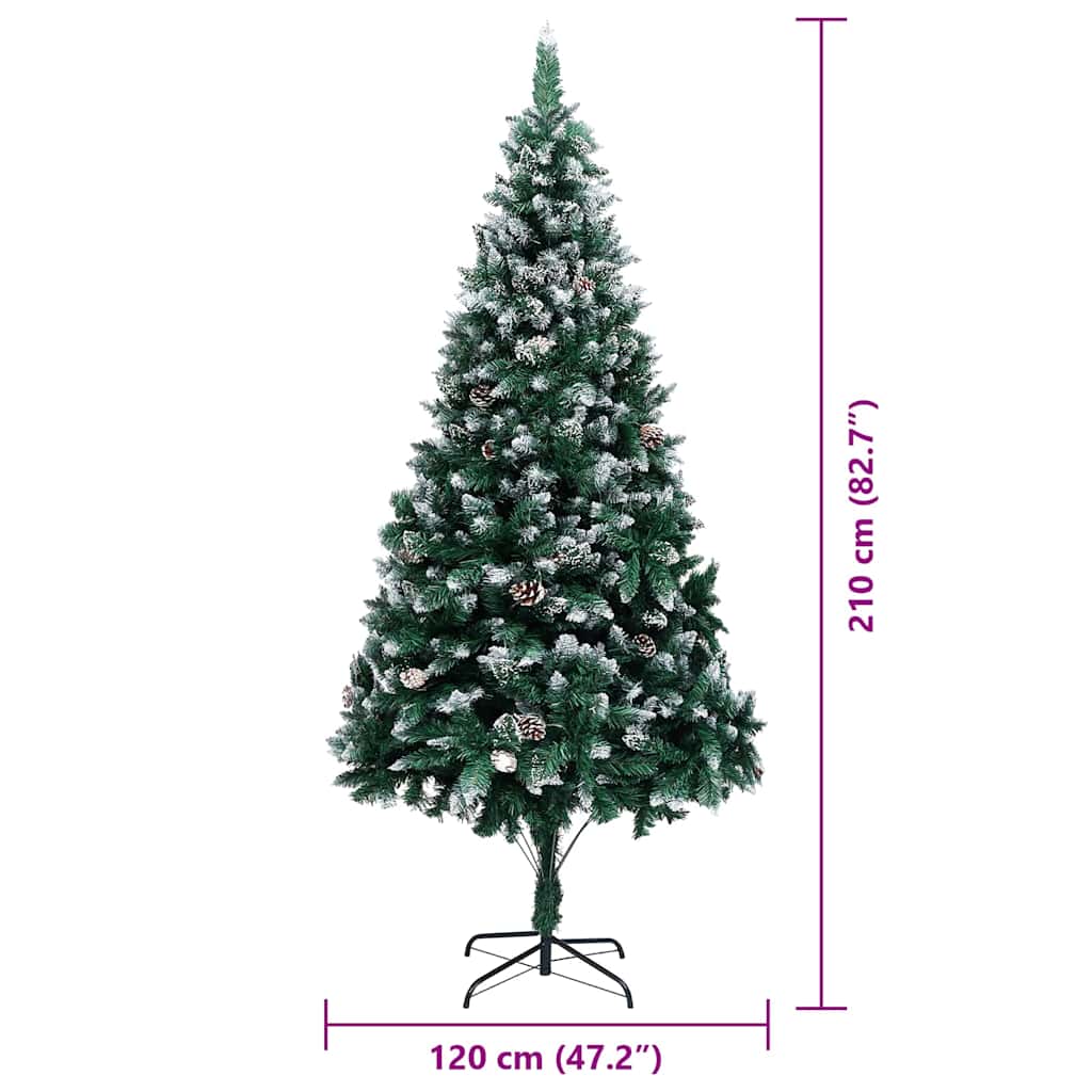 Künstlicher Weihnachtsbaum mit 300 LEDs mit Ständer Grün 210 cm