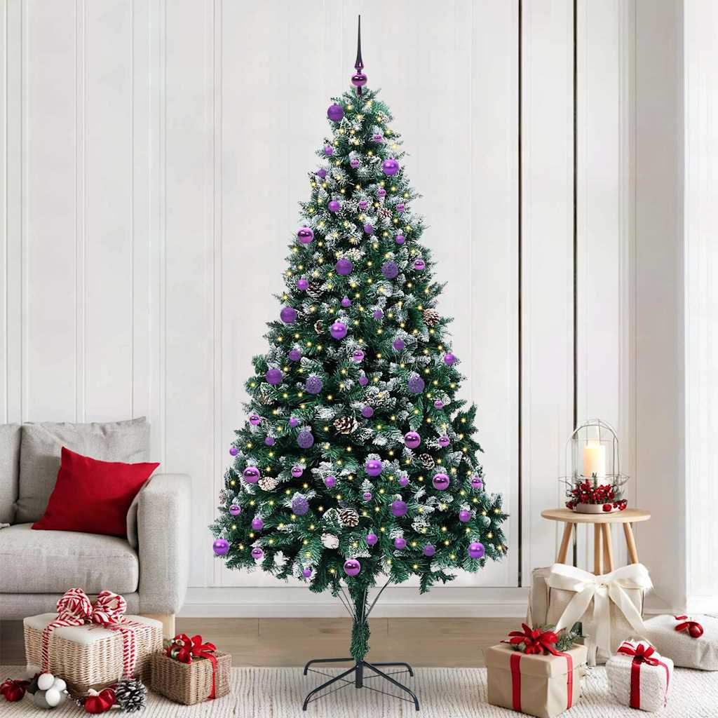 Künstlicher Weihnachtsbaum mit 300 LEDs mit Ständer Grün 240 cm