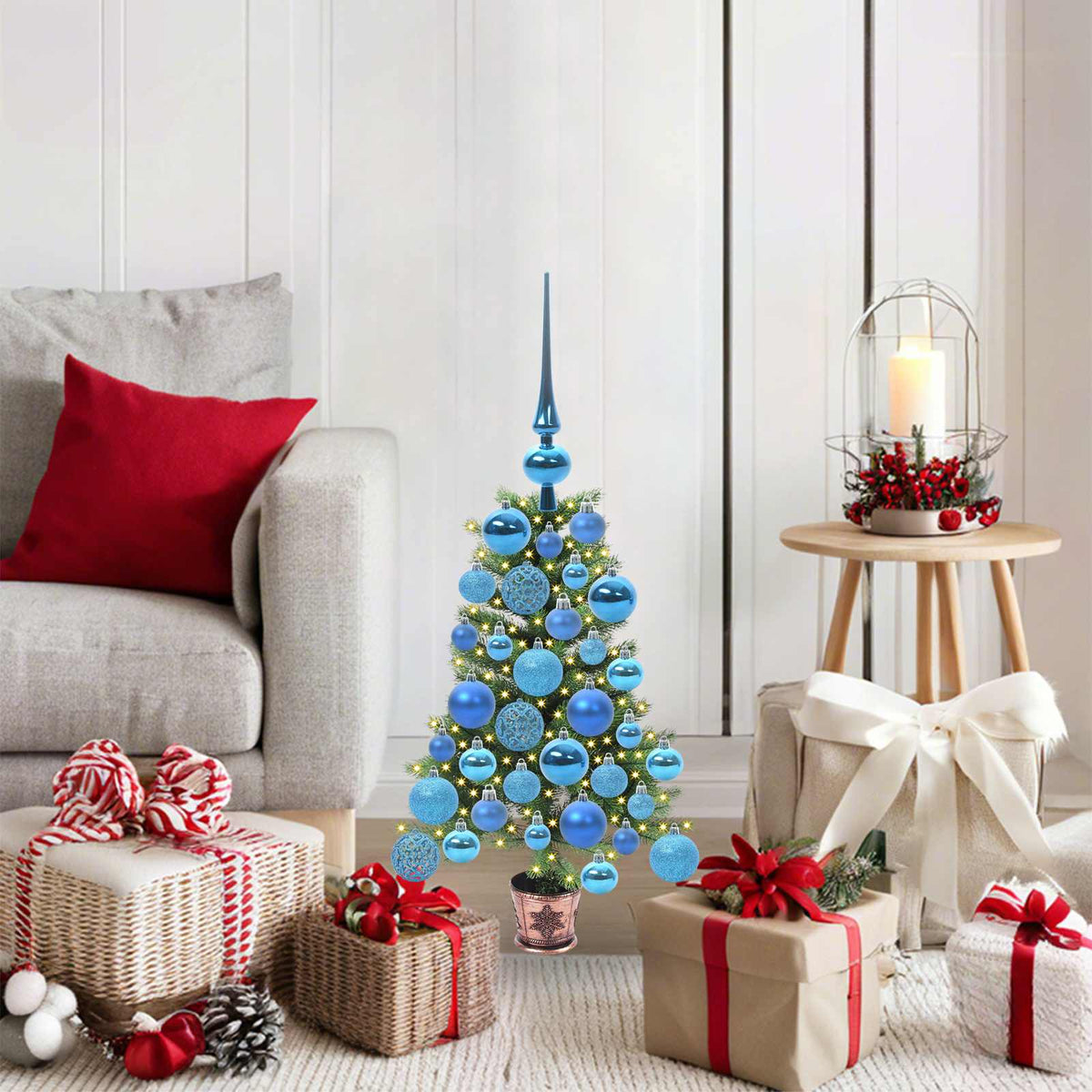 Weihnachtsbaum mit 150 LEDs mit Ständer Grün 65 cm PE