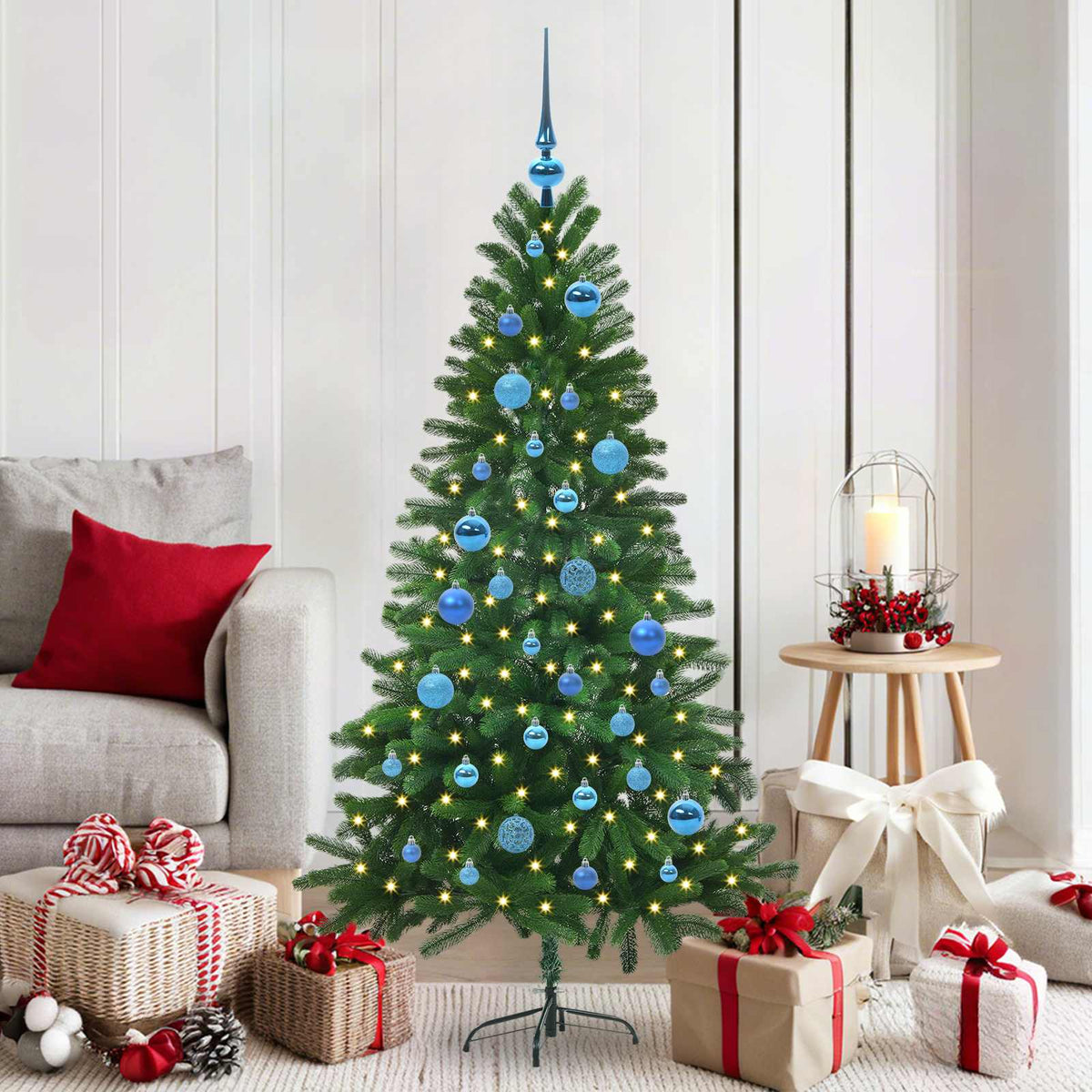 Weihnachtsbaum mit 150 LEDs mit Ständer Grün 150 cm PE