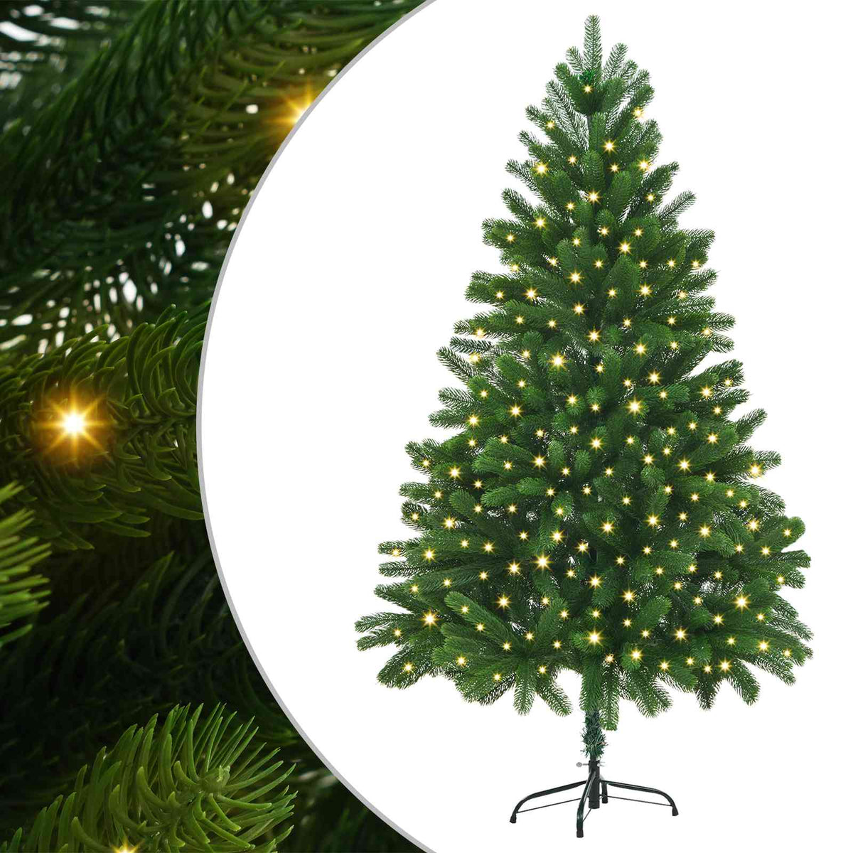 Weihnachtsbaum mit 300 LEDs mit Ständer Grün 180 cm PE