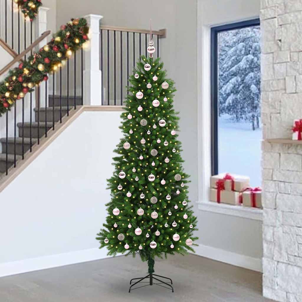 Weihnachtsbaum mit 300 LEDs mit Ständer Grün 240 cm PE