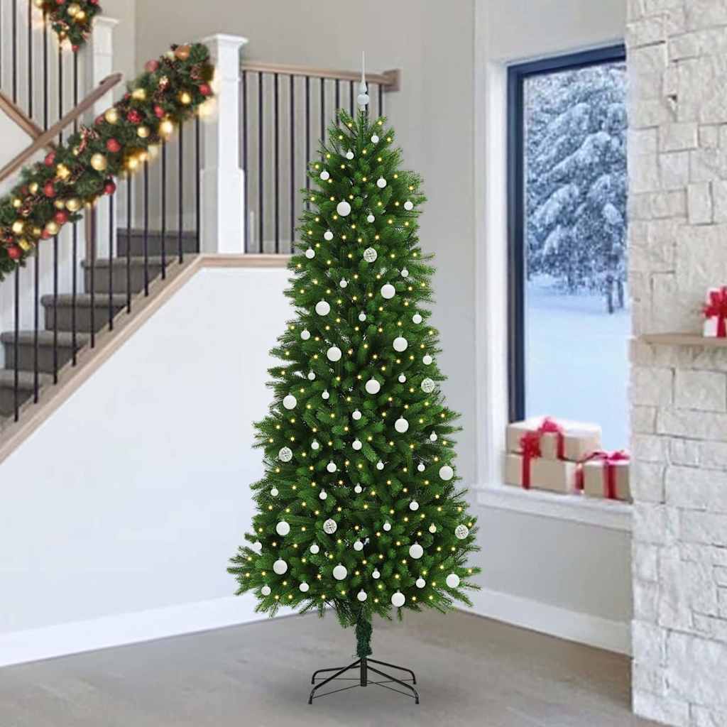 Weihnachtsbaum mit 300 LEDs mit Ständer Grün 240 cm PE