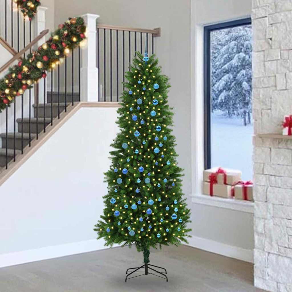 Weihnachtsbaum mit 300 LEDs mit Ständer Grün 240 cm PE