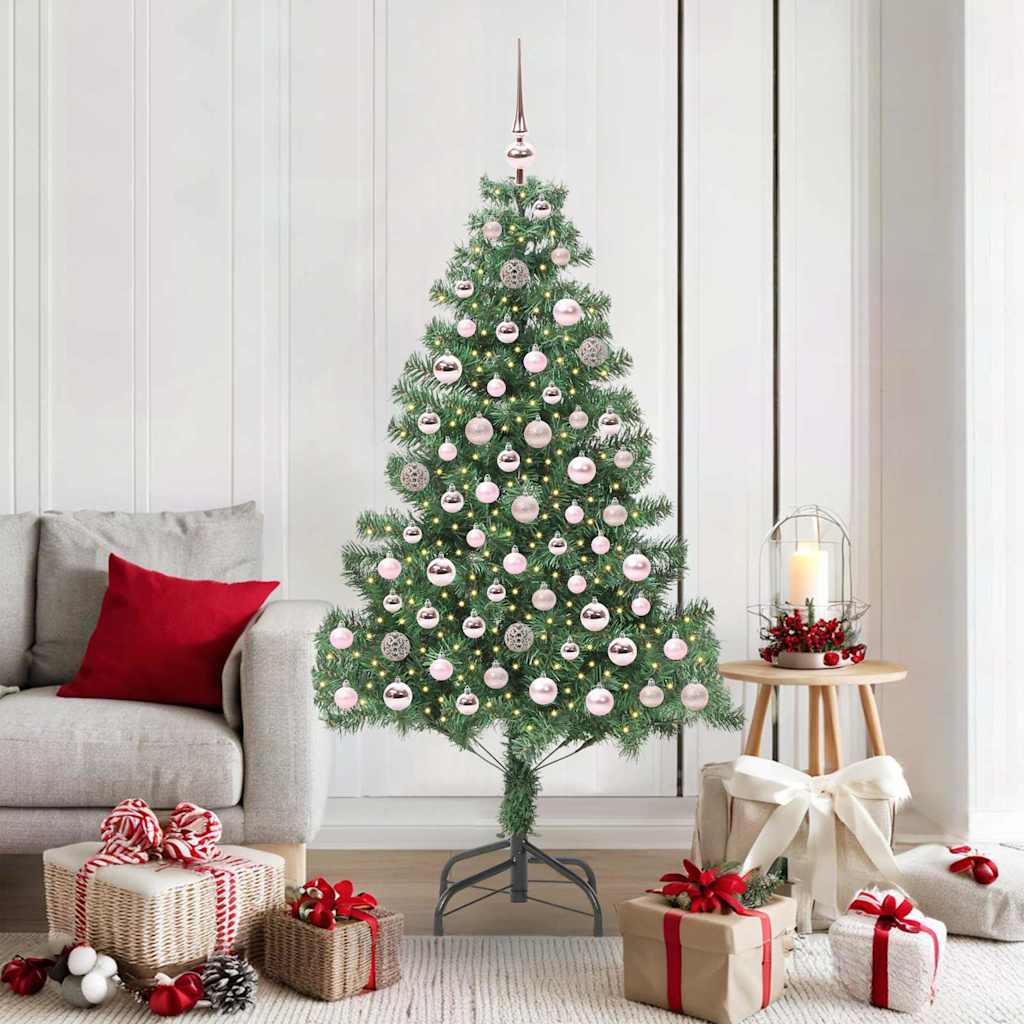 Weihnachtsbaum mit 300 LEDs mit Ständer Grün 180 cm PVC