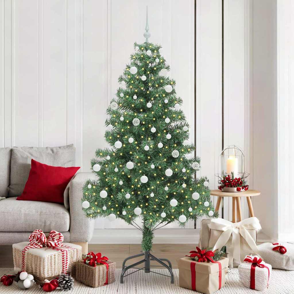 Weihnachtsbaum mit 300 LEDs mit Ständer Grün 180 cm PVC