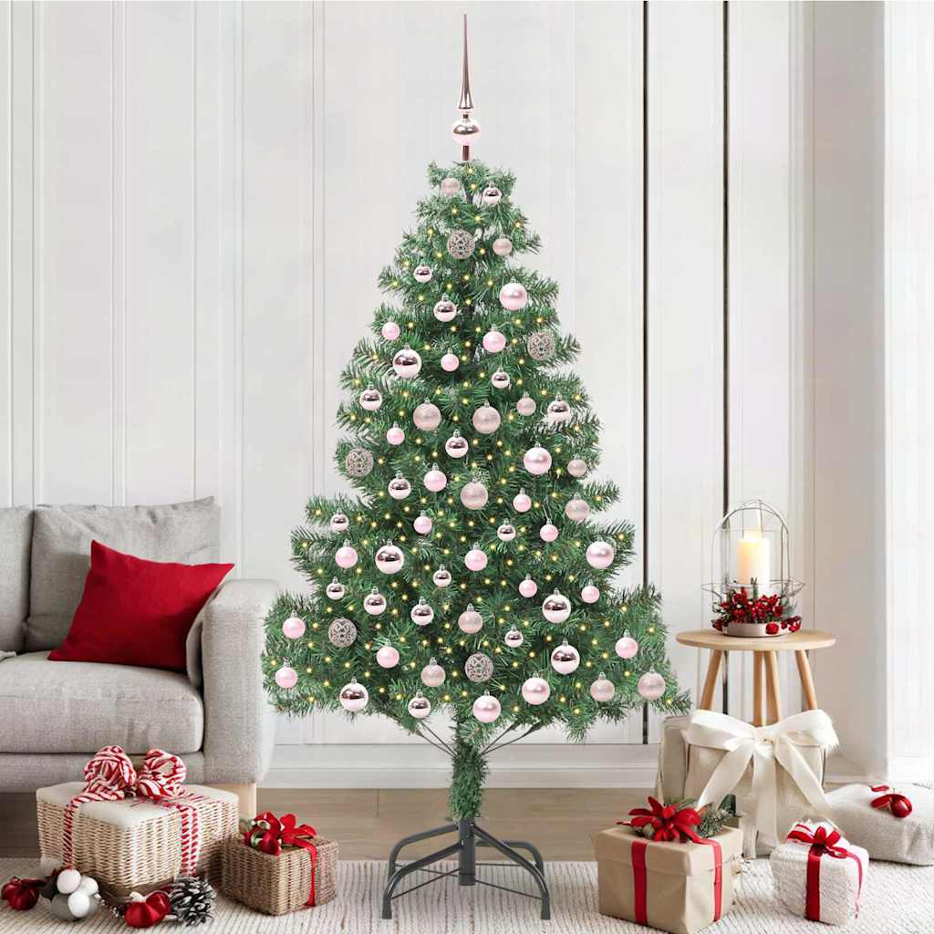 Weihnachtsbaum mit 300 LEDs mit Ständer Grün 210 cm PVC