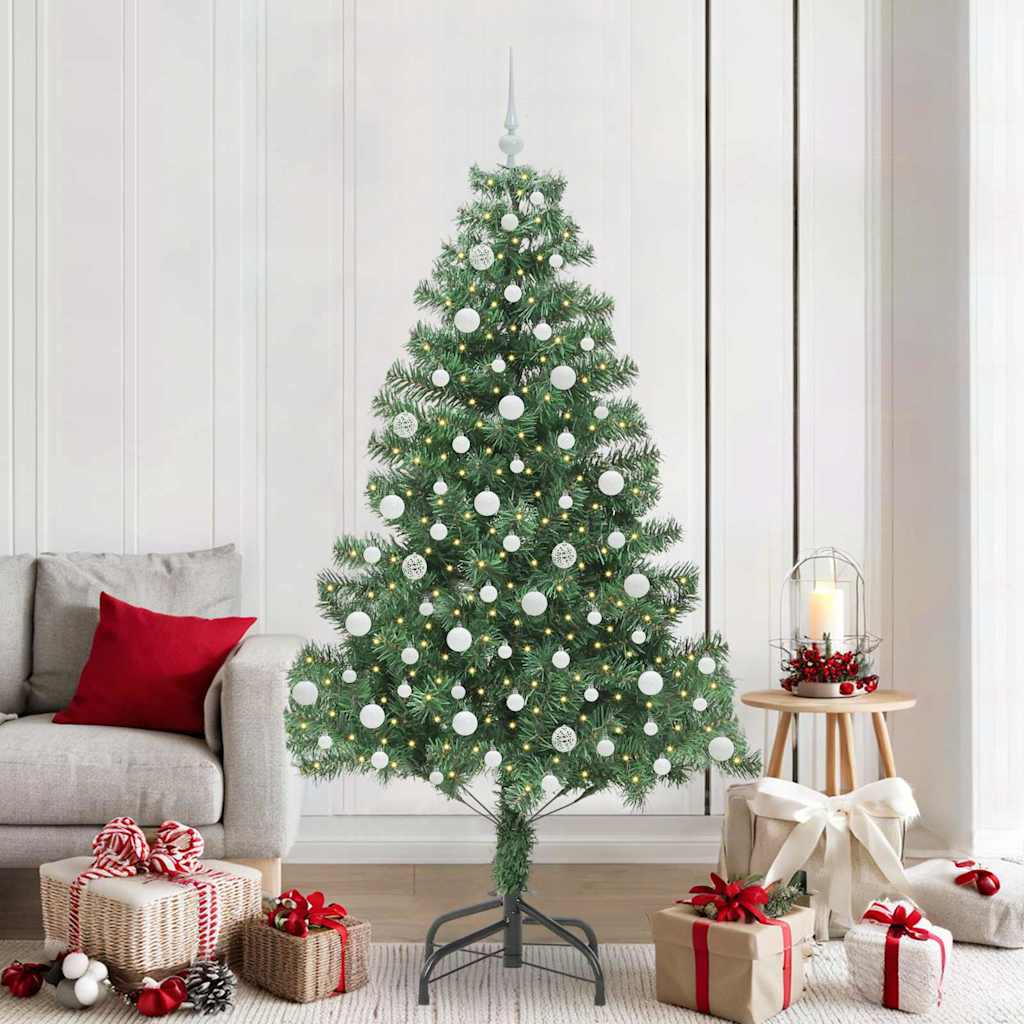 Weihnachtsbaum mit 300 LEDs mit Ständer Grün 210 cm PVC