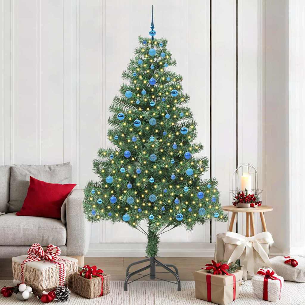 Weihnachtsbaum mit 300 LEDs mit Ständer Grün 210 cm PVC