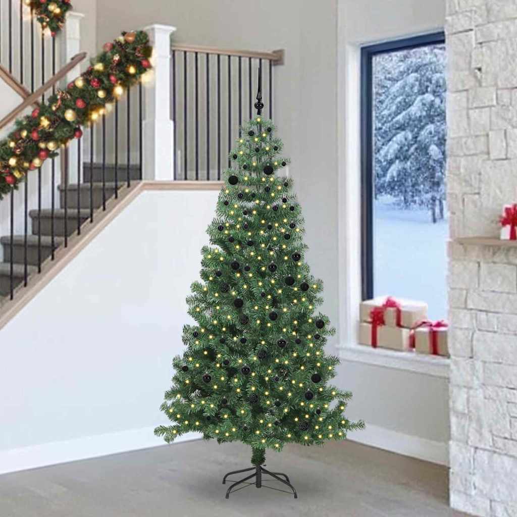 Weihnachtsbaum mit 300 LEDs mit Ständer Grün 240 cm PVC