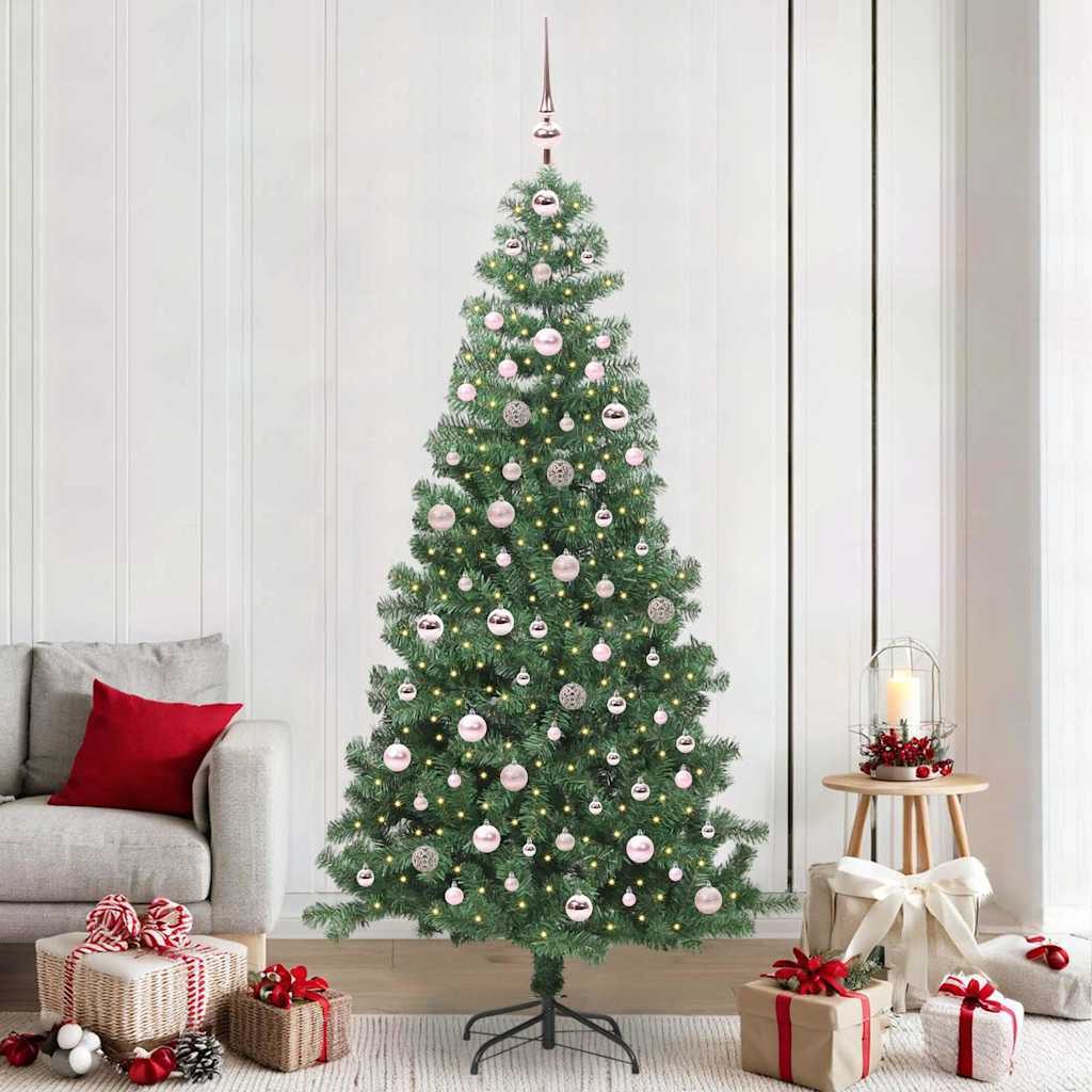 Weihnachtsbaum mit 300 LEDs mit Ständer Grün 240 cm PVC