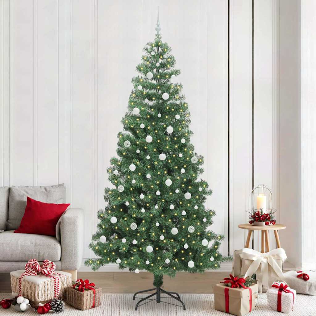 Weihnachtsbaum mit 300 LEDs mit Ständer Grün 240 cm PVC