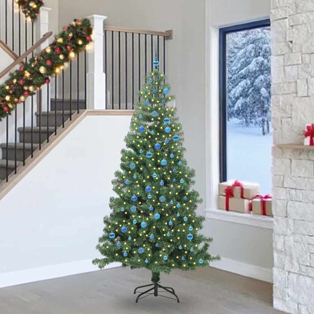 Weihnachtsbaum mit 300 LEDs mit Ständer Grün 240 cm PVC