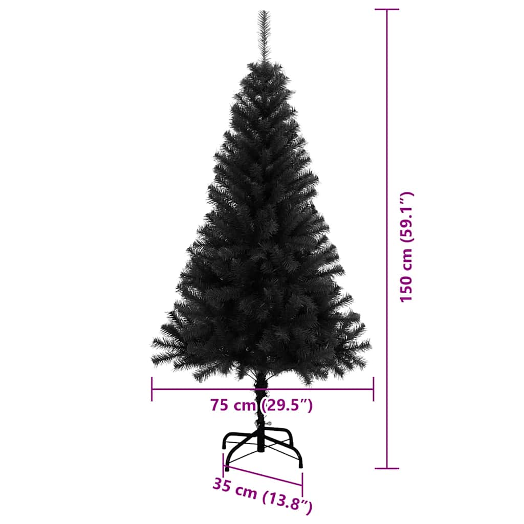 Weihnachtsbaum Schwarz 150 cm PVC