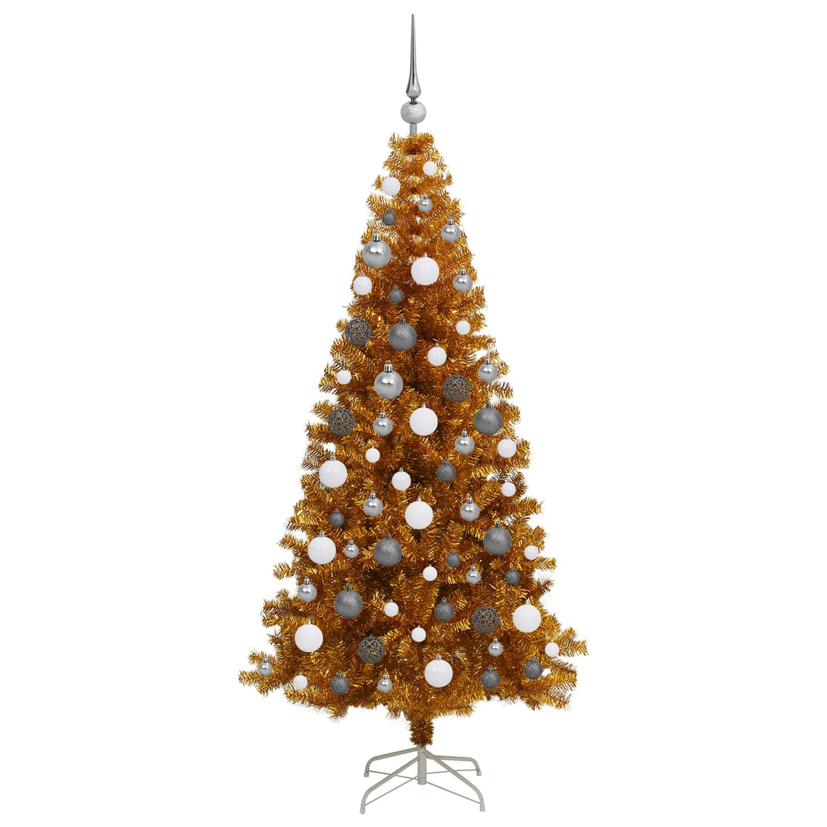 Weihnachtsbaum mit LED-Beleuchtung Gold 180 cm PET und Stahl