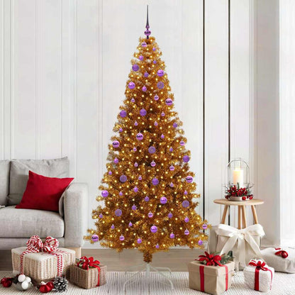 Weihnachtsbaum mit LED-Beleuchtung Gold 210 cm PET und Stahl