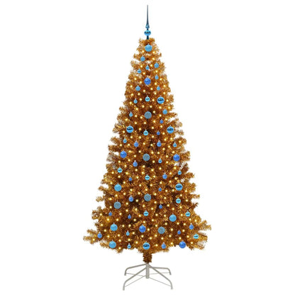 Weihnachtsbaum mit LED-Beleuchtung Gold 210 cm PET und Stahl