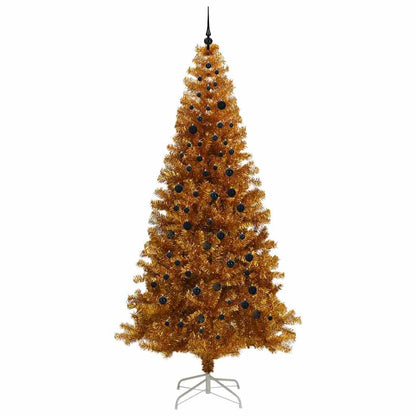 Weihnachtsbaum mit LED-Beleuchtung Gold 240 cm PET und Stahl