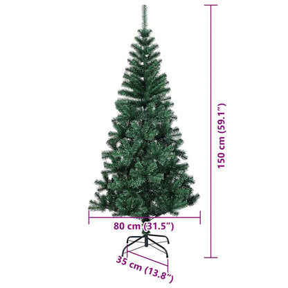 Künstlicher vorbeleuchteter Weihnachtsbaum Grün 150 cm