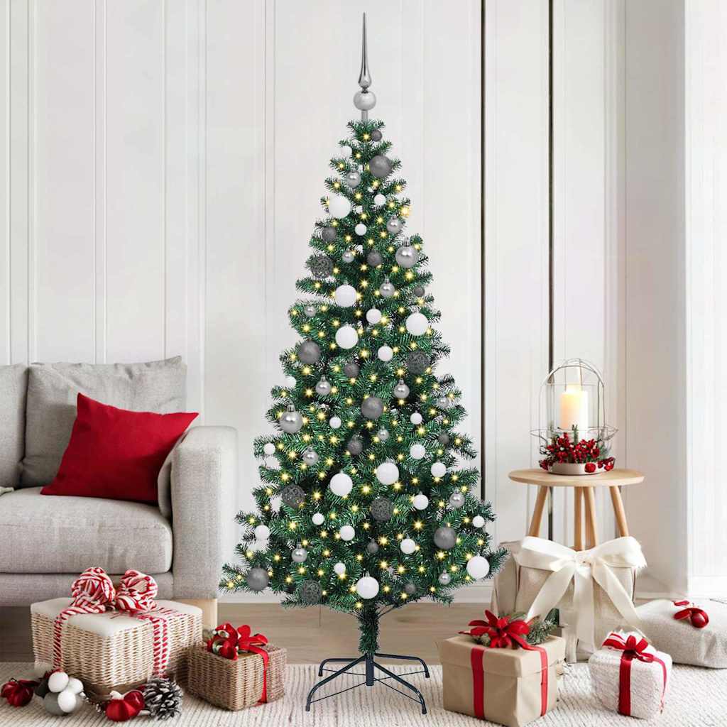 Künstlicher vorbeleuchteter Weihnachtsbaum Grün 180 cm