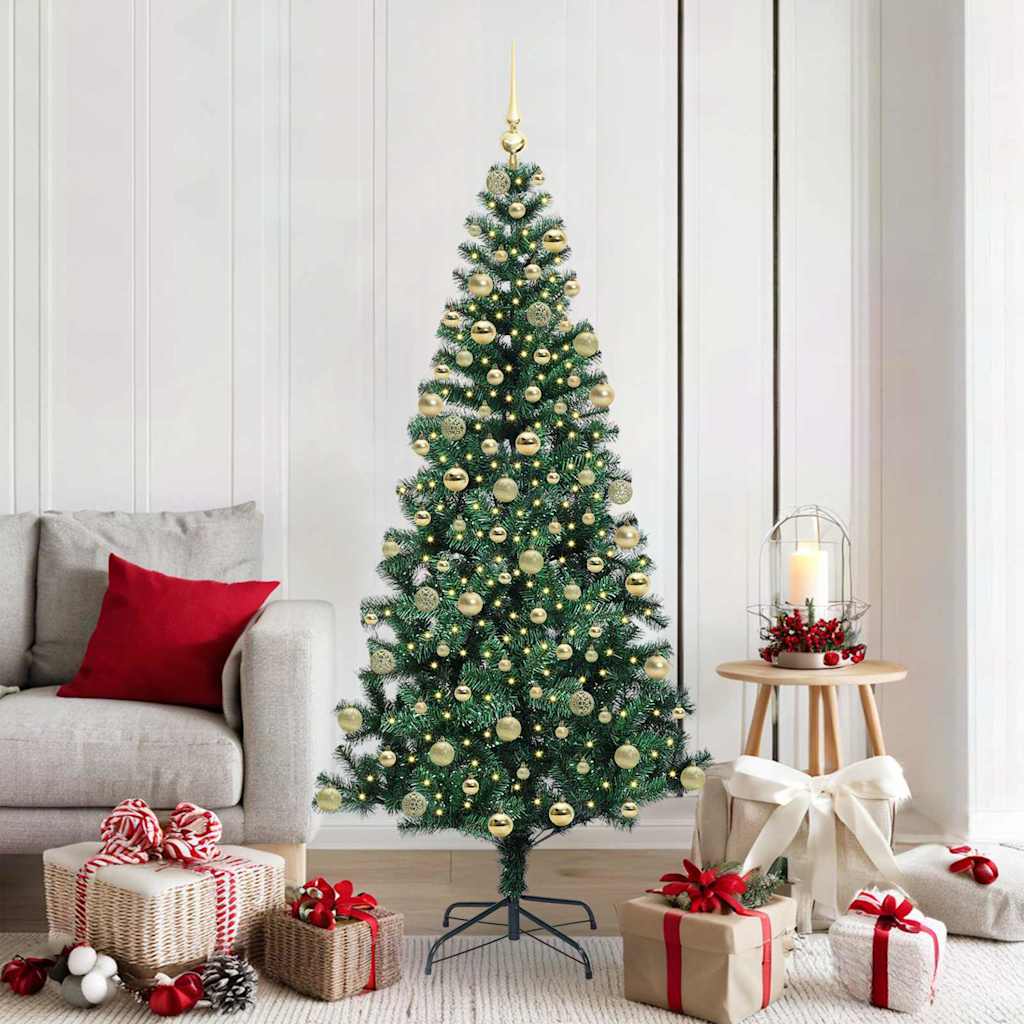 Künstlicher vorbeleuchteter Weihnachtsbaum Grün 180 cm