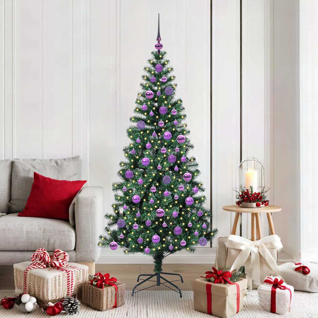 Künstlicher vorbeleuchteter Weihnachtsbaum Grün 180 cm