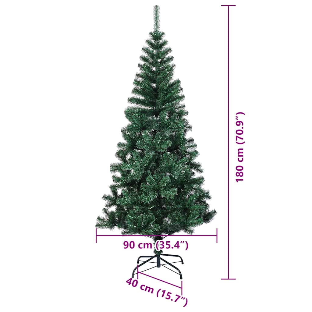 Künstlicher vorbeleuchteter Weihnachtsbaum Grün 180 cm