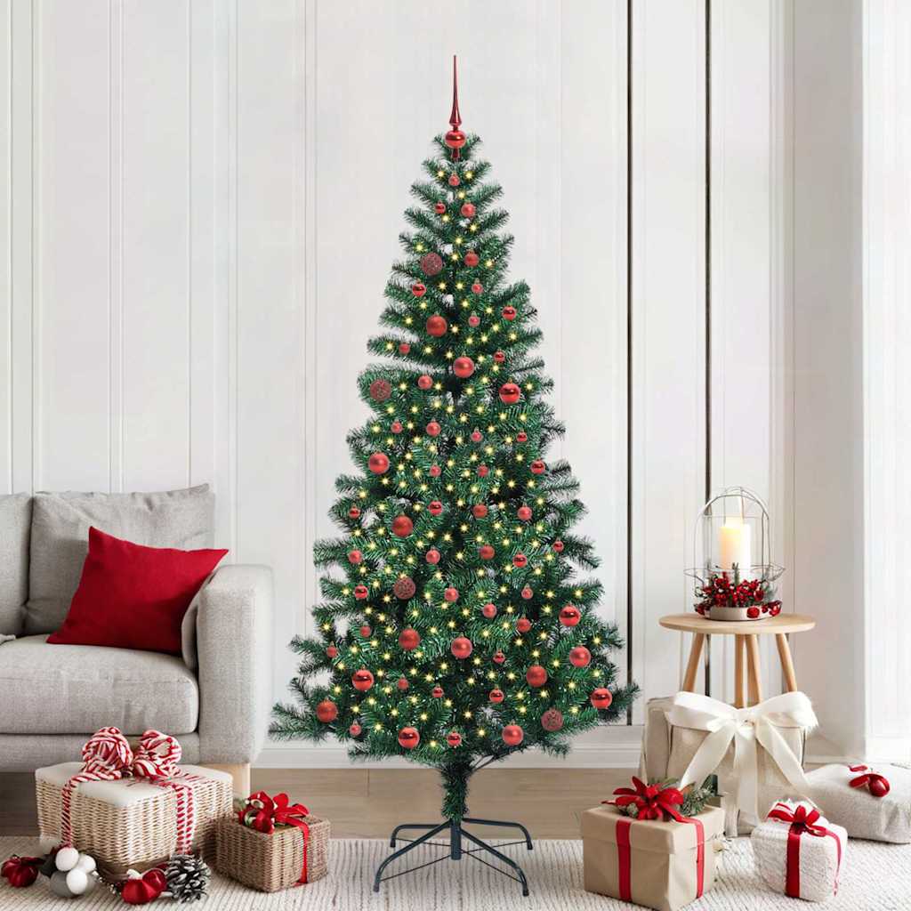 Künstlicher vorbeleuchteter Weihnachtsbaum Grün 210 cm