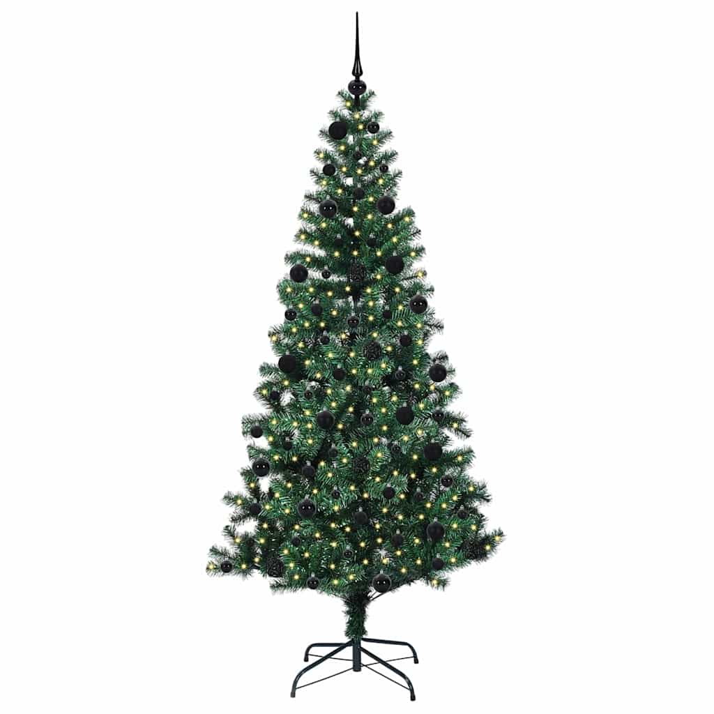 Künstlicher vorbeleuchteter Weihnachtsbaum Grün 210 cm