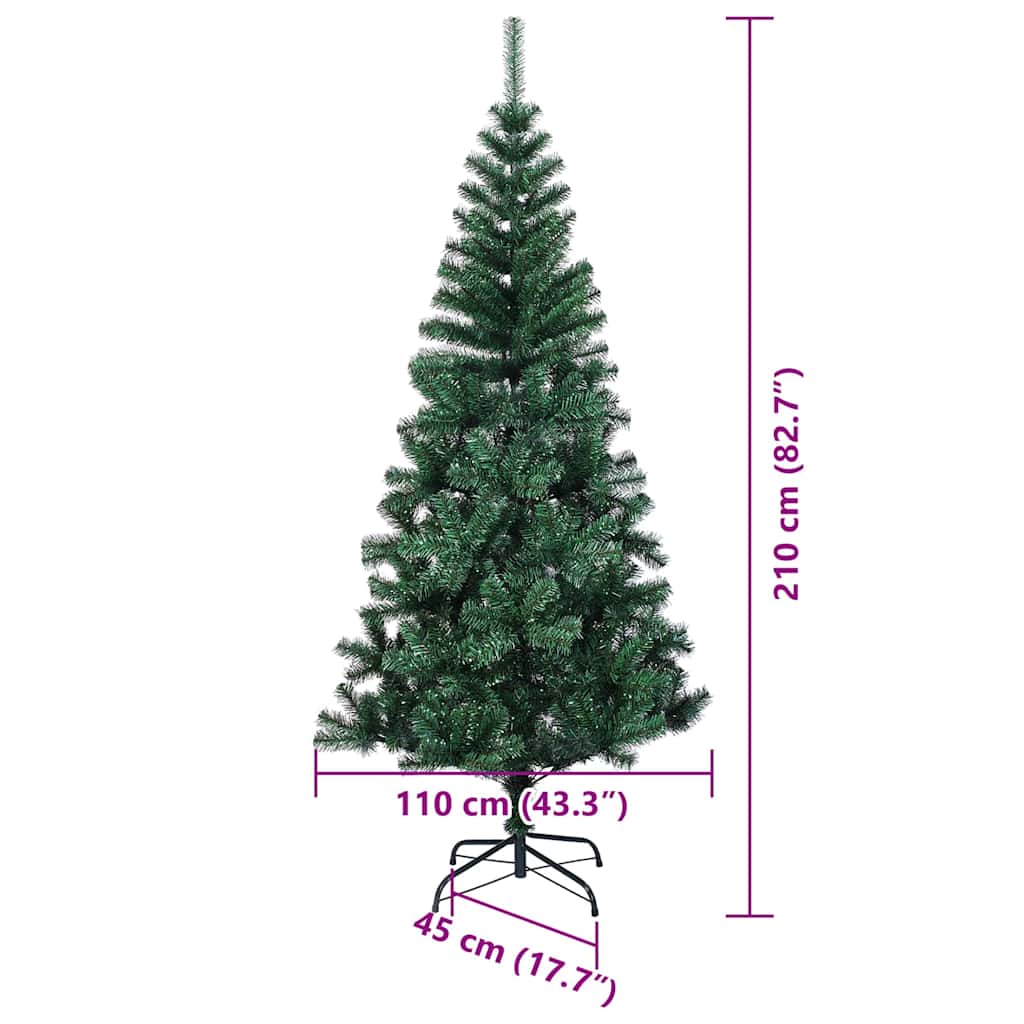 Künstlicher vorbeleuchteter Weihnachtsbaum Grün 210 cm