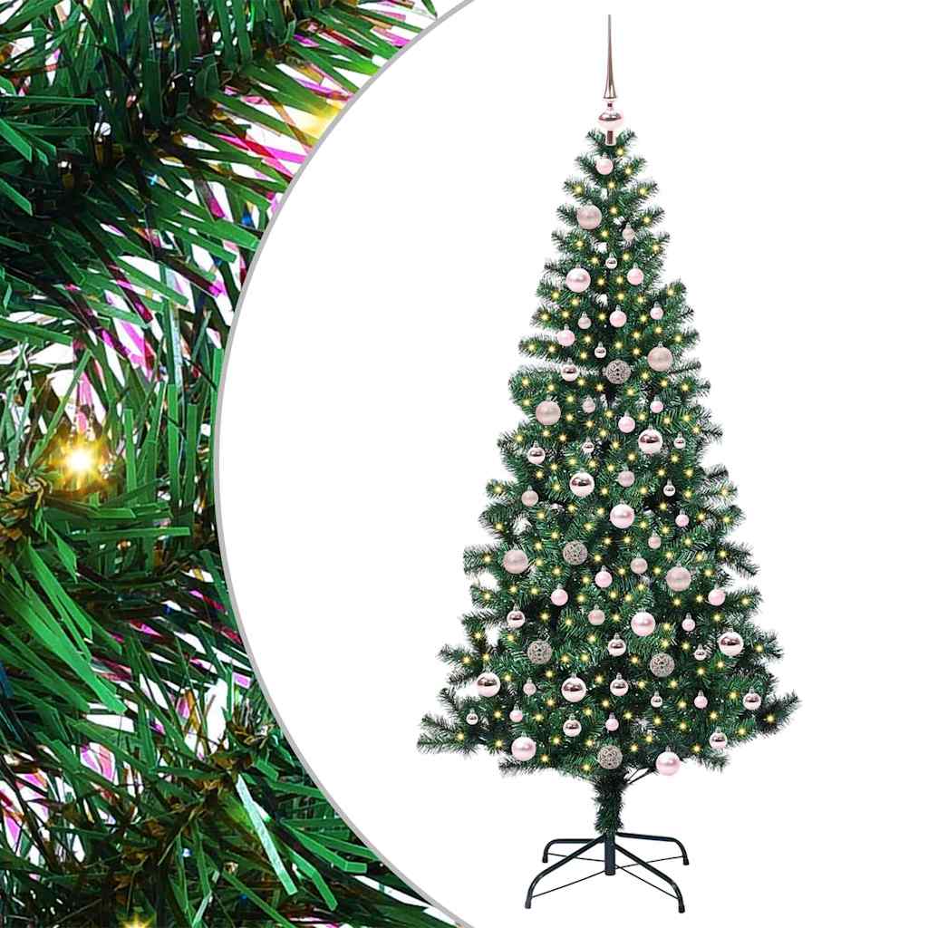 Künstlicher vorbeleuchteter Weihnachtsbaum Grün 210 cm