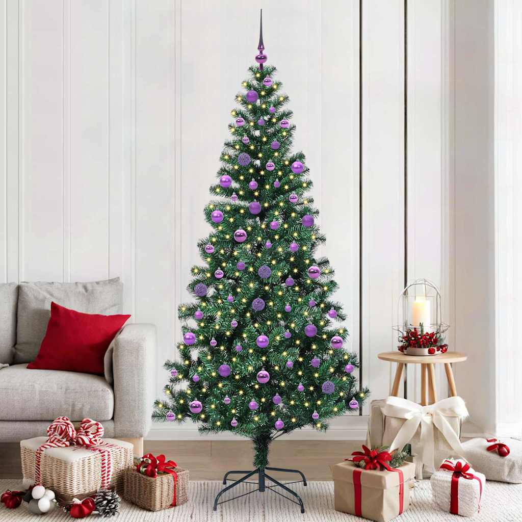 Künstlicher vorbeleuchteter Weihnachtsbaum Grün 210 cm