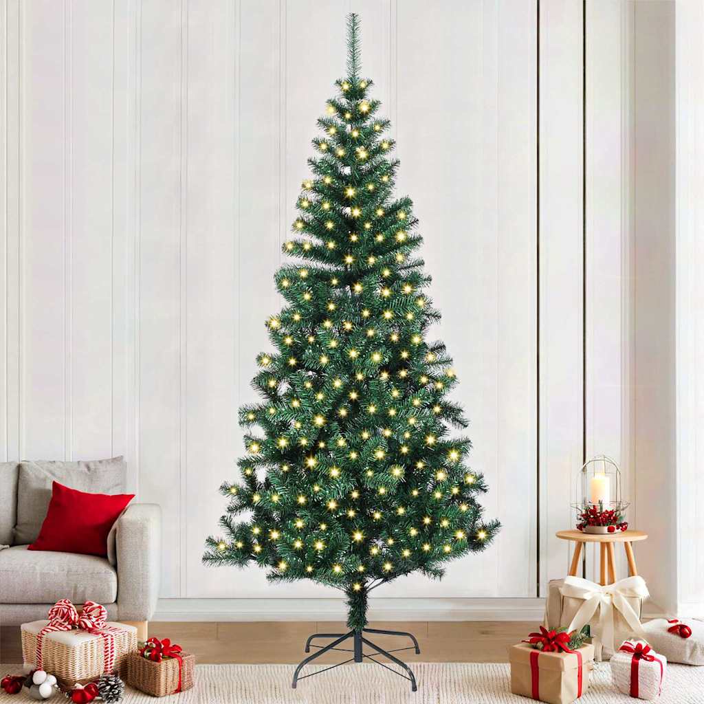 Künstlicher vorbeleuchteter Weihnachtsbaum Grün 240 cm