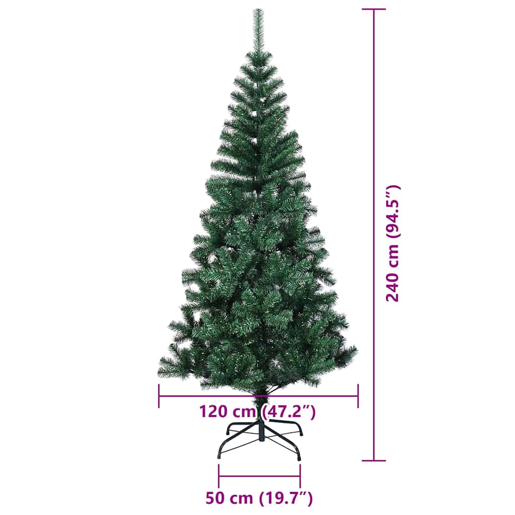 Künstlicher vorbeleuchteter Weihnachtsbaum Grün 240 cm