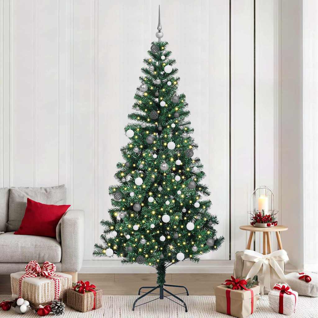 Künstlicher vorbeleuchteter Weihnachtsbaum Grün 240 cm